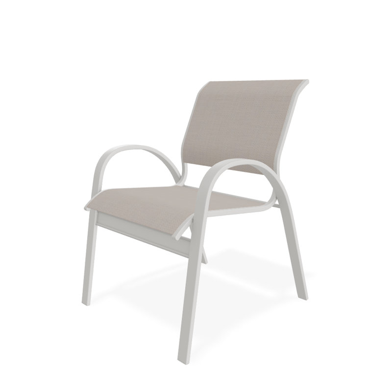Aruba 1 Outdoor Dining Armchair, Textured Snow, Newport