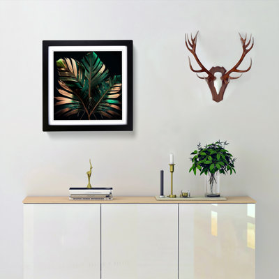 Palm Leaf Gestural Art - Framed Print