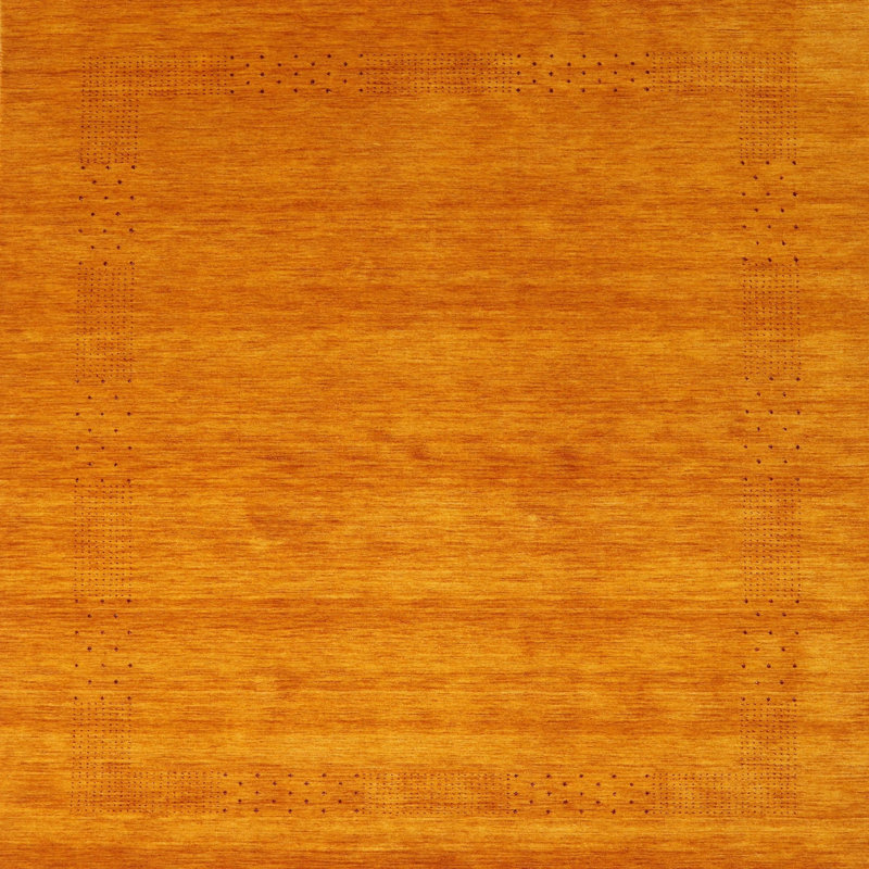 Tapis de zone orange contemporaine, Carré 3 pi