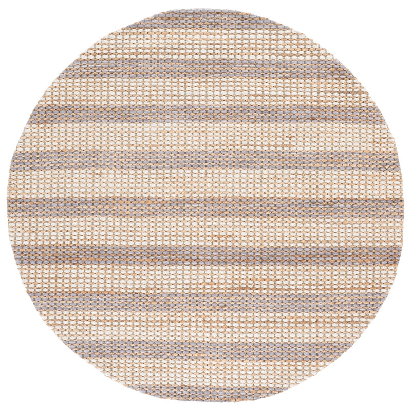 Martha Stewart Hand Tufted Jute/Sisal; Wool; Cotton Striped Indoor Rug, 6'-0" x 6'-0" Round