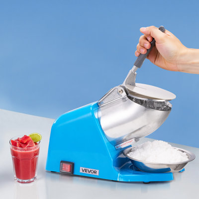 Commercial Ice Crusher 286LBS/H Electric Snow Cone Maker Shaved Ice Blue