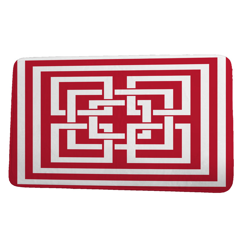 Elise Non-Slip Bath Mat, 21" W x 34" L, Red