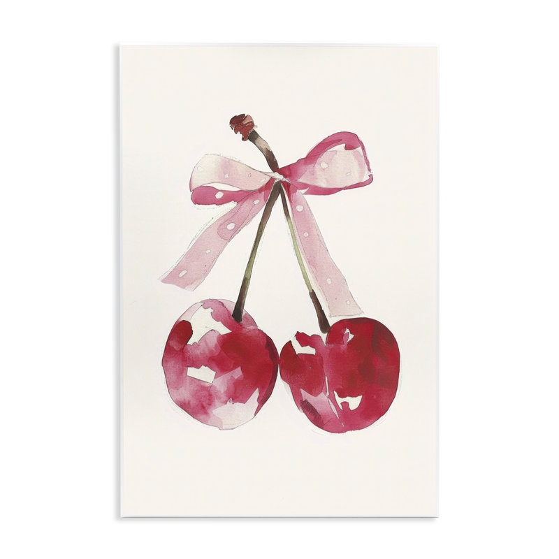 Plaque murale Mod Cherries Tied in Bow, design par LSR Creative Studio, H 15 po x l 10 po