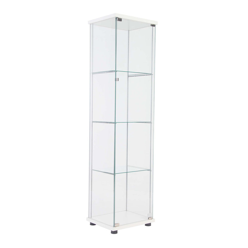 Vitrine à une porte avec 4 tablettes, durable et élégante pour mettre en valeur des objets de collection et organiser des objets