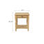 Table d'appoint Cashew avec placage et finition colorée, un tiroir, intérieur fini, pieds tournés classiques pour un style intemporel, tablette inférieure ouverte, espace de rangement supplémentaire, bois massif beige, 61 cm (24 po)
