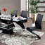 Ensemble de 2 chaises d'appoint rembourrées en similicuir noir et chrome