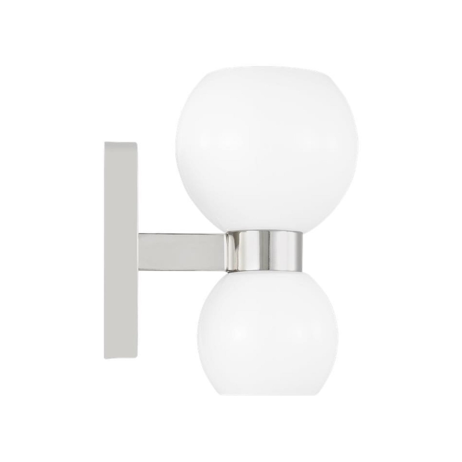Lometa 2 Light Glass Dimmable Armed Sconce, Polished Nickel