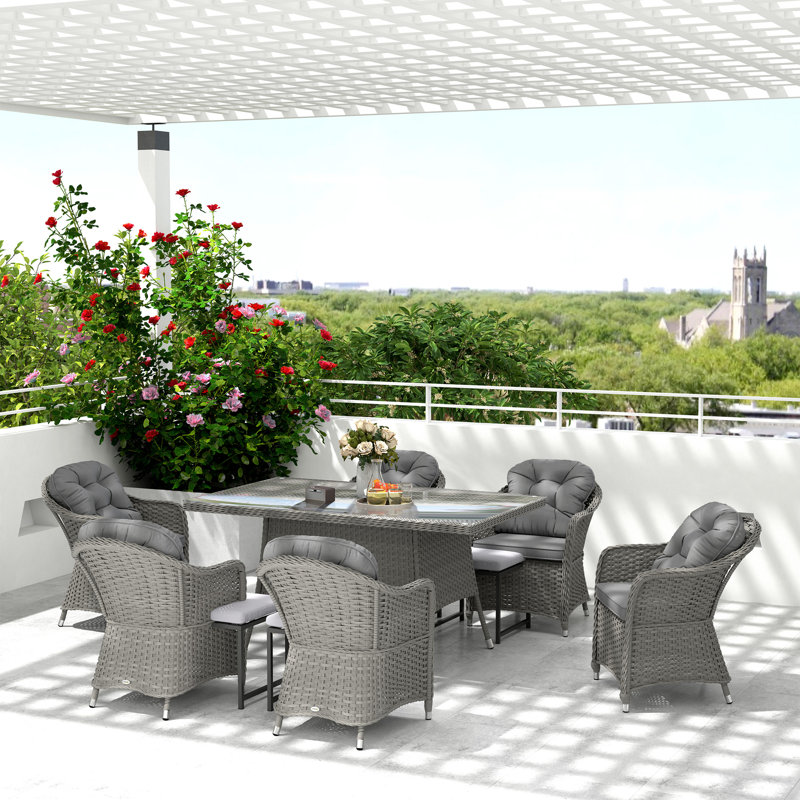 Rectangular 7 - Piece 6 - Person 165Cm L Outdoor Table Set