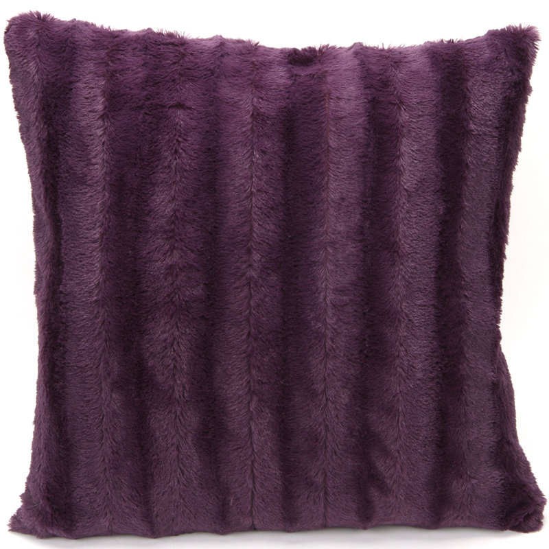 Housse de coussin en similifourrure, 18 po x 18 po, Mauve