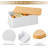 Metal Bread Storage Container With Bamboo Lid Usable As Cutting Board,White