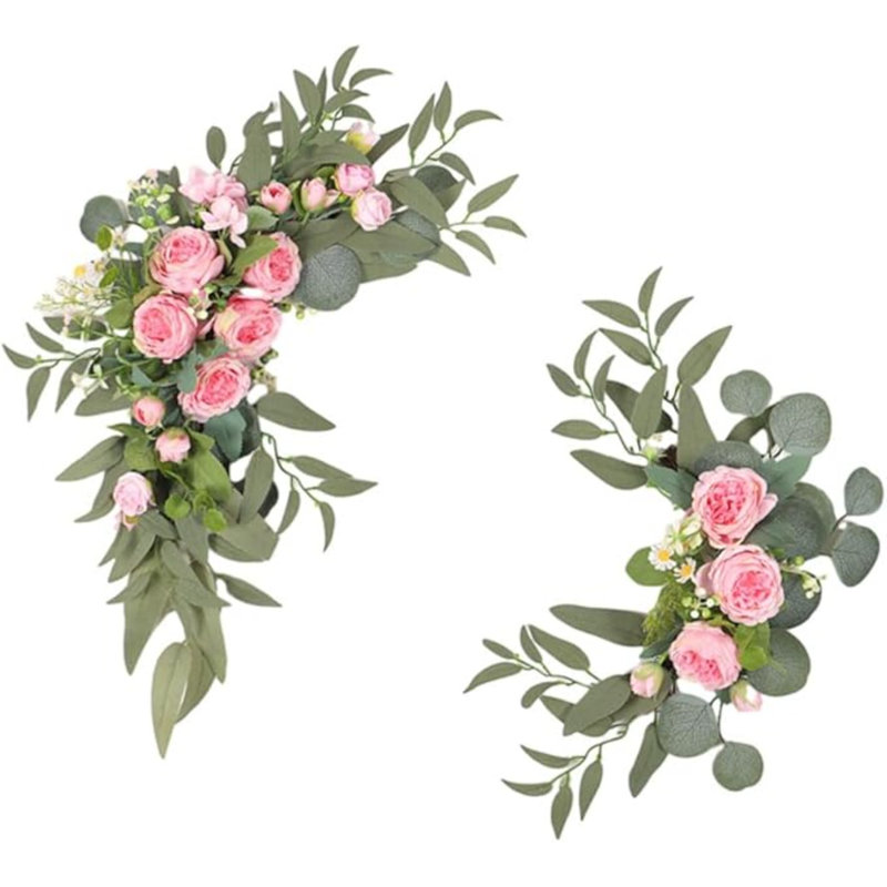 Wedding Welcome Sign Flower Swag, Pink/Green