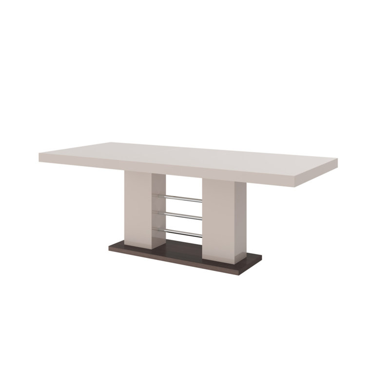 Hegewisch Extendable Dining Table, Cappuccino Gloss