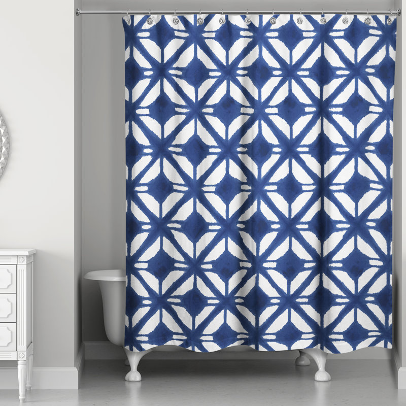 Rideau de douche Keefer, Bleu / Blanc