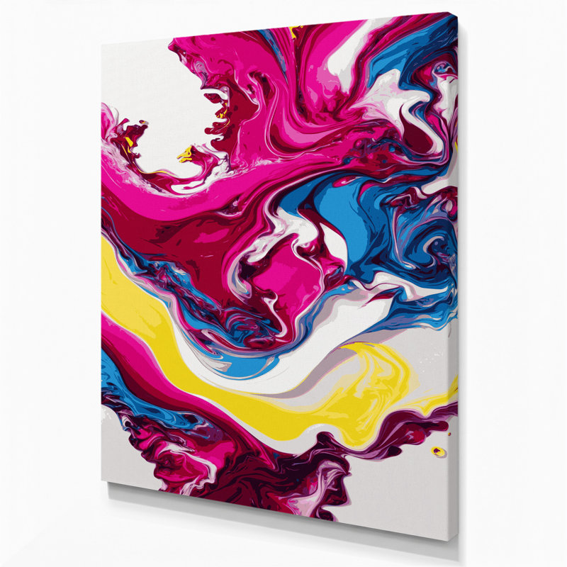 Abstrait art fluide sur toile beige 46, H 14 po x l 11 po