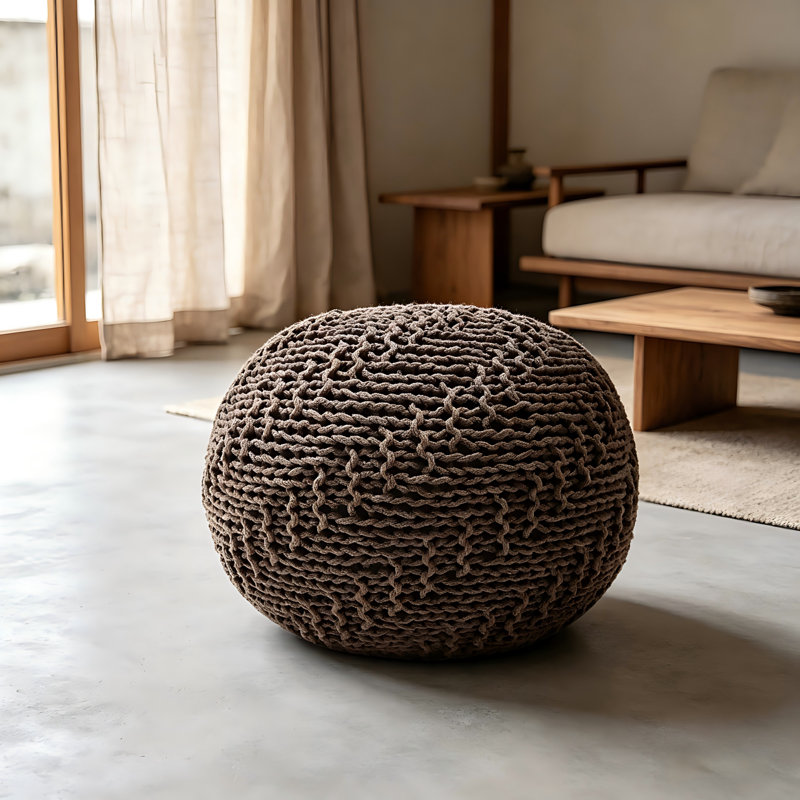 Pouf Hazel, Coton brun clair