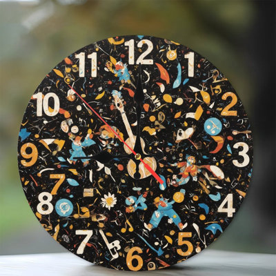 Horloge avec guitare et personnages