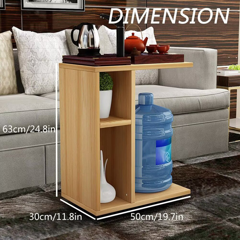  Table d'appoint mobile blanche en forme de C - Table de rangement avec roulettes en bois | Table de chambre à coucher / chambre de bébé
