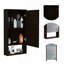 Armoire à pharmacie Mariana, une tablette extérieure, miroir à une porte et deux tablettes internes - noir-1226842465