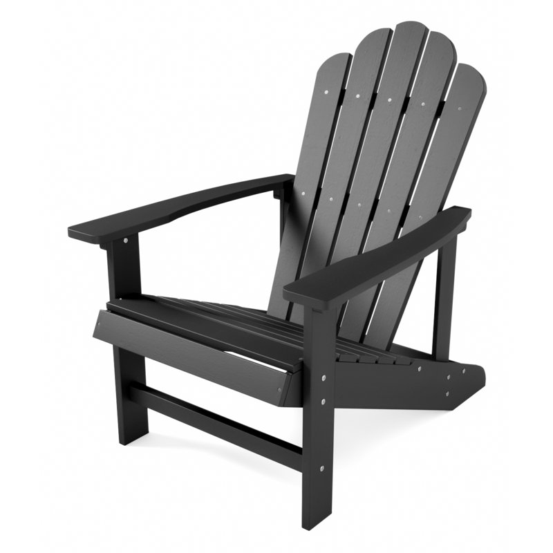 Chaise Adirondack en plastique Calhoun, Noir