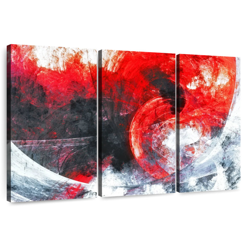 Avery Red Whirlpool Abstract, 32" H x 50" W
