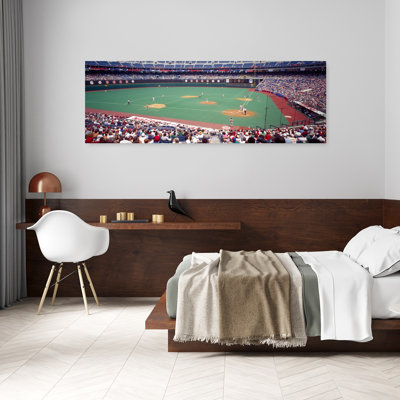 Spectator Watching A Baseball Match, Veterans Stadium, Philadelphia, Pennsylvania, Usa Contemporary Architecture Wall Art