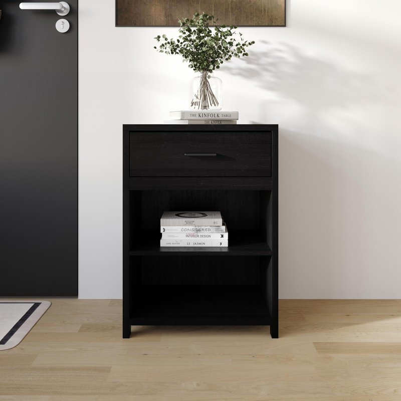 Armoire avec un tiroir en noir, Noir