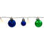 Ornement guirlandes de Noël - DEL blanc chaud - fil transparent 3 pi - 10 carats - bleu