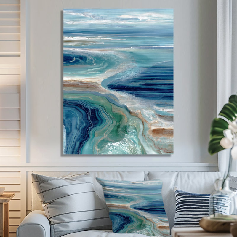 «Green River», art mural vert, impression sur toile, H 20 po x l 12 po, Toile tendue, Ne s’applique pas