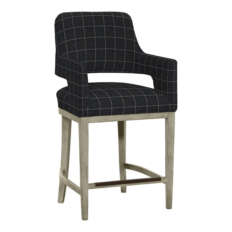 Tabouret de bar et de comptoir Josie, Amande chamois, Perigold Youngman ébène