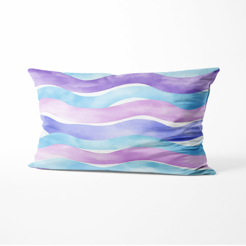 Coussin décoratif abstrait - Bord de mer, H 12 po x l 20 po