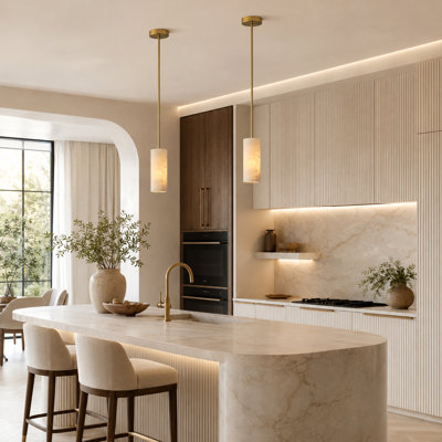 1PC Dimmable Alabaster Pendant Light Kitchen Island