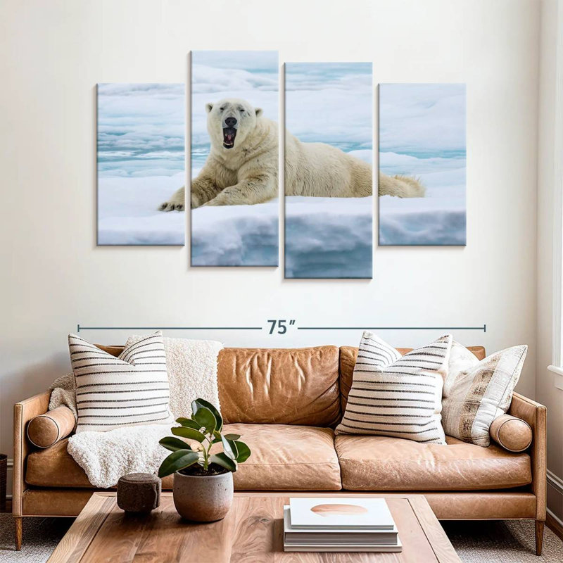 Brampt Polar Bear Wakes Up, 42" H x 68" W