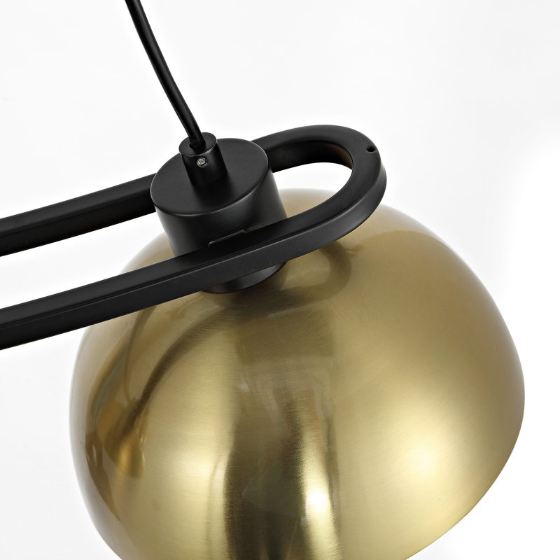3 - Light Kitchen Island Pendant, Black/Gold, Gold
