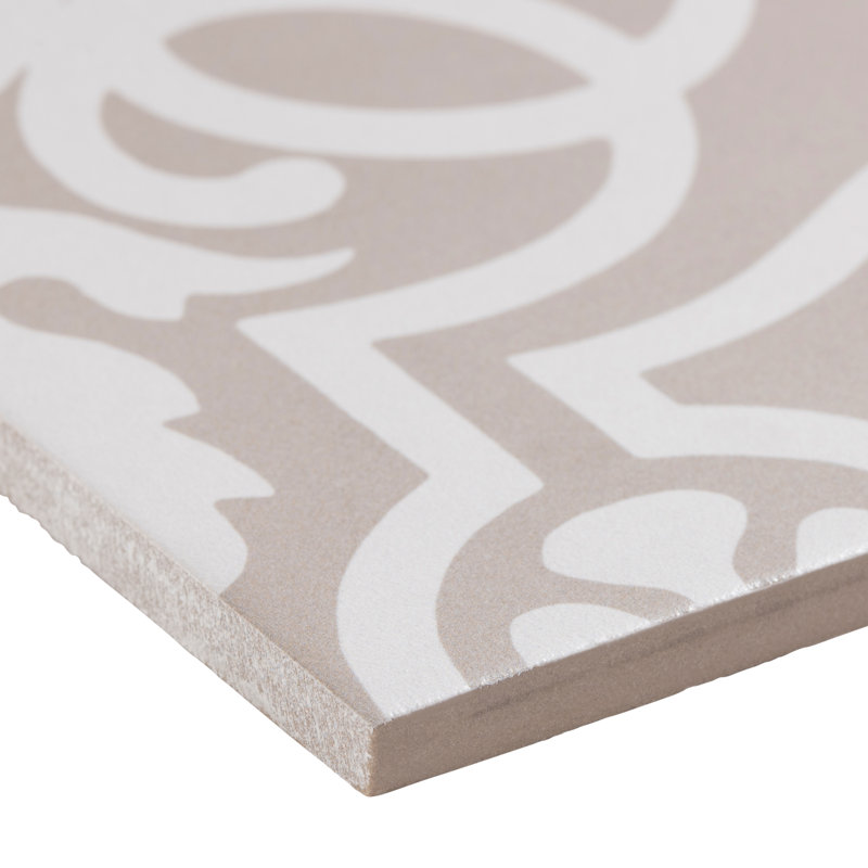 Bliss 8-in. Encaustic Spanish/Moroccan Patterned Matte Porcelain Wall and Floor Tile, Victorian