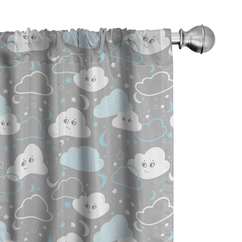 Rideaux 4 panneaux Ambesonne gris, L 56 po x L 95 po