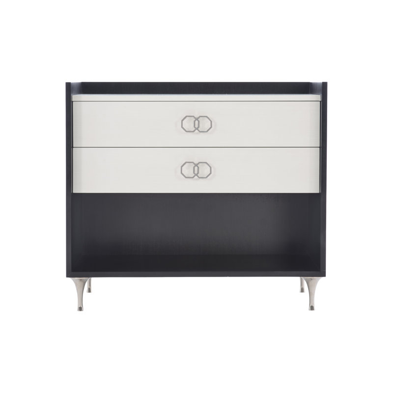 Silhouette 2-Drawer Nightstand in Black