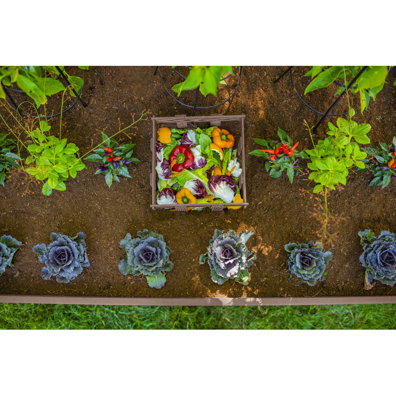 Urbana Keyhole Composting Raised Garden Bed, Espresso Brown, 22" H x 60" W x 36" D