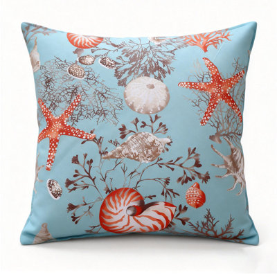 Housse de coussin bleue 26 x 26 pouces - Housse de coussin décorative fleurs colorées Housse de coussin rétro