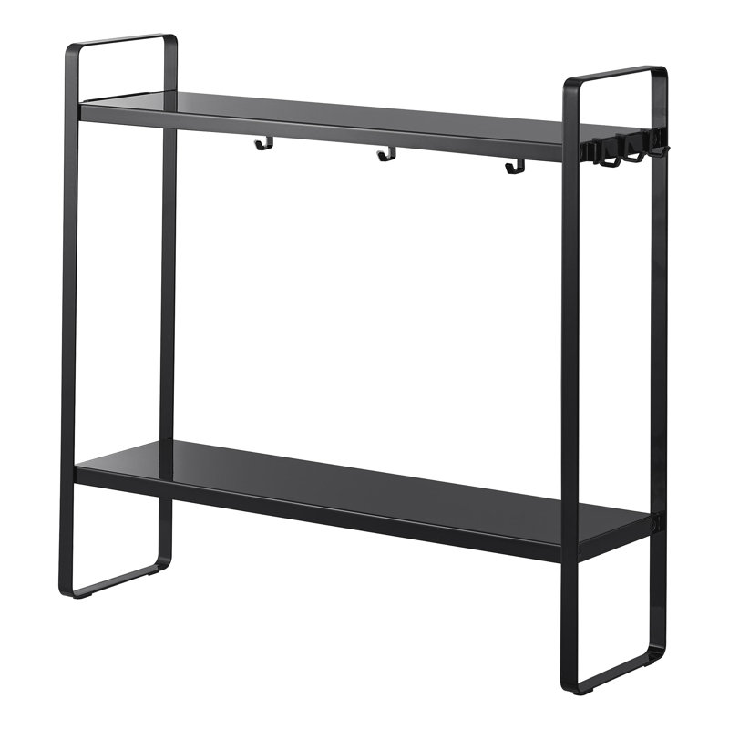 Black Steel Two-Tier Countertop Kitchen Storage Rack