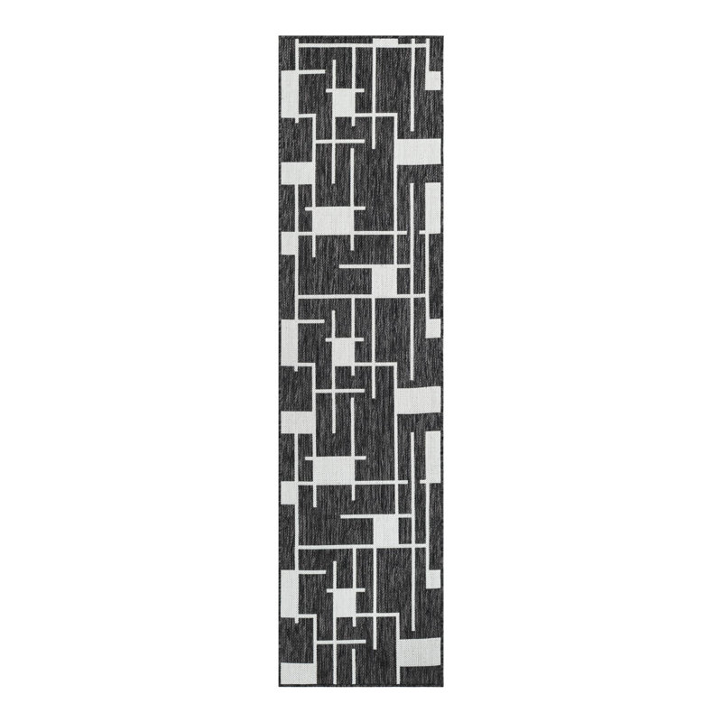 Geometric Indoor / Outdoor Rug, Runner 2' x 8'