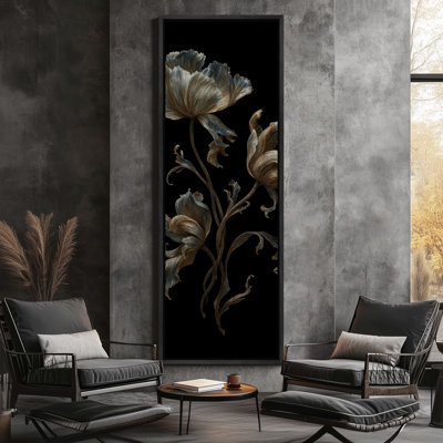 Fleurs encadrées, art botanique sur toile pour décoration murale moderne