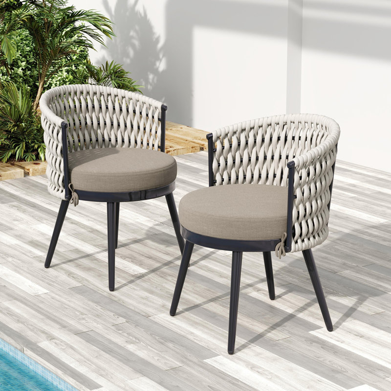 Chaise de salle à manger d'extérieur, Beige / kaki