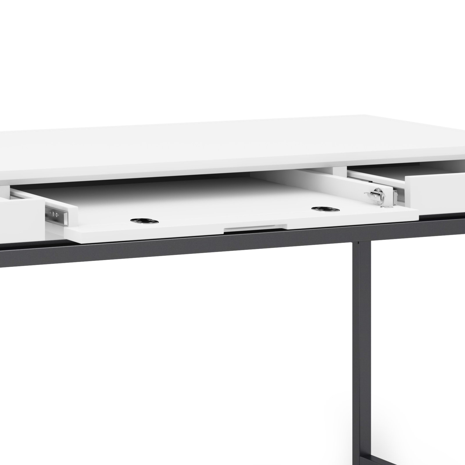 Lars Writing Desk, 31.50" H x 60" W x 24" D, White/Black
