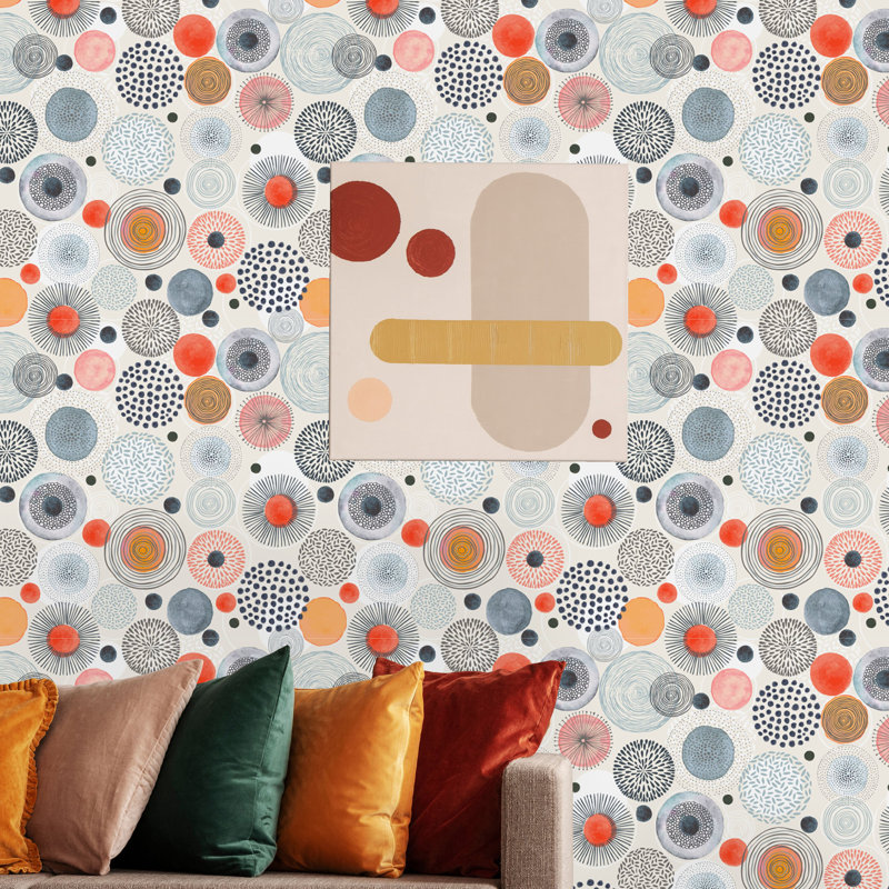 Rouleau de papier peint adhésif Ataly Doodle, L 10,42 pi x l 25 po