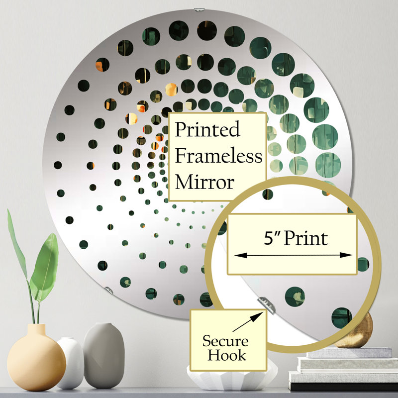 Ambitions des rêves rétro or et bleu sarcelle III - Miroir mural, 31,4 po x 31,4 po