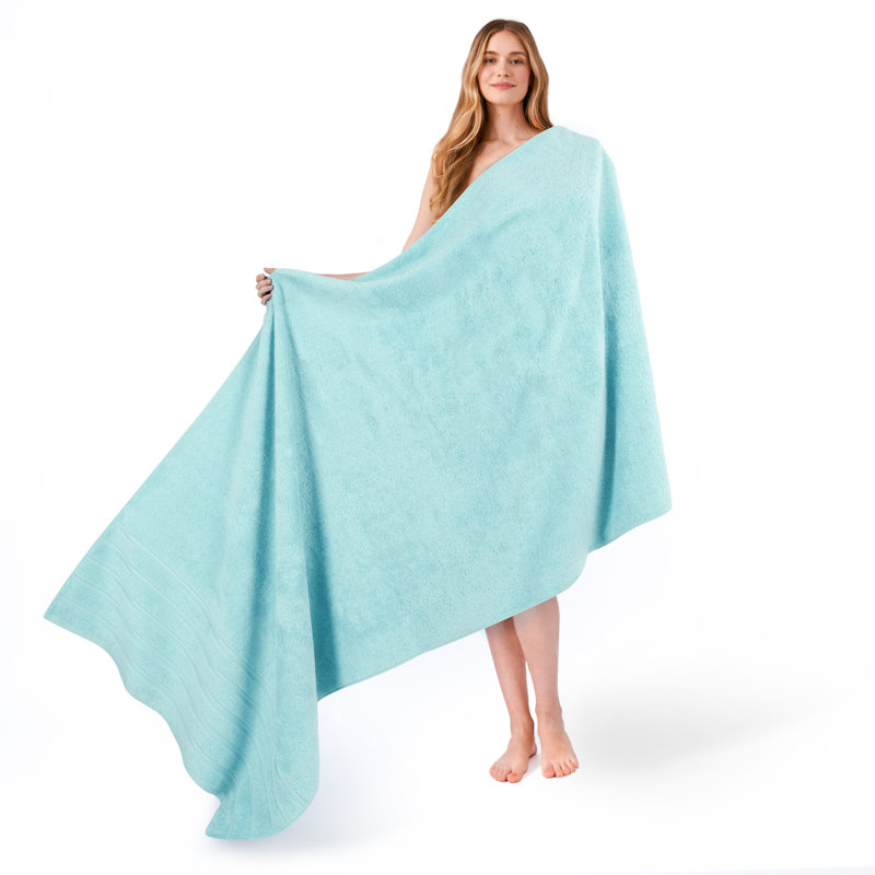 Darcelle 100% Cotton 35x70 Jumbo Large Bath Sheet, Duck Egg