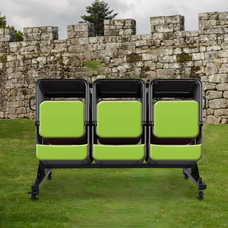 Chariot pliable robuste avec chariot de table, chariot de rangement monocouche en métal et roulettes réglables en PVC