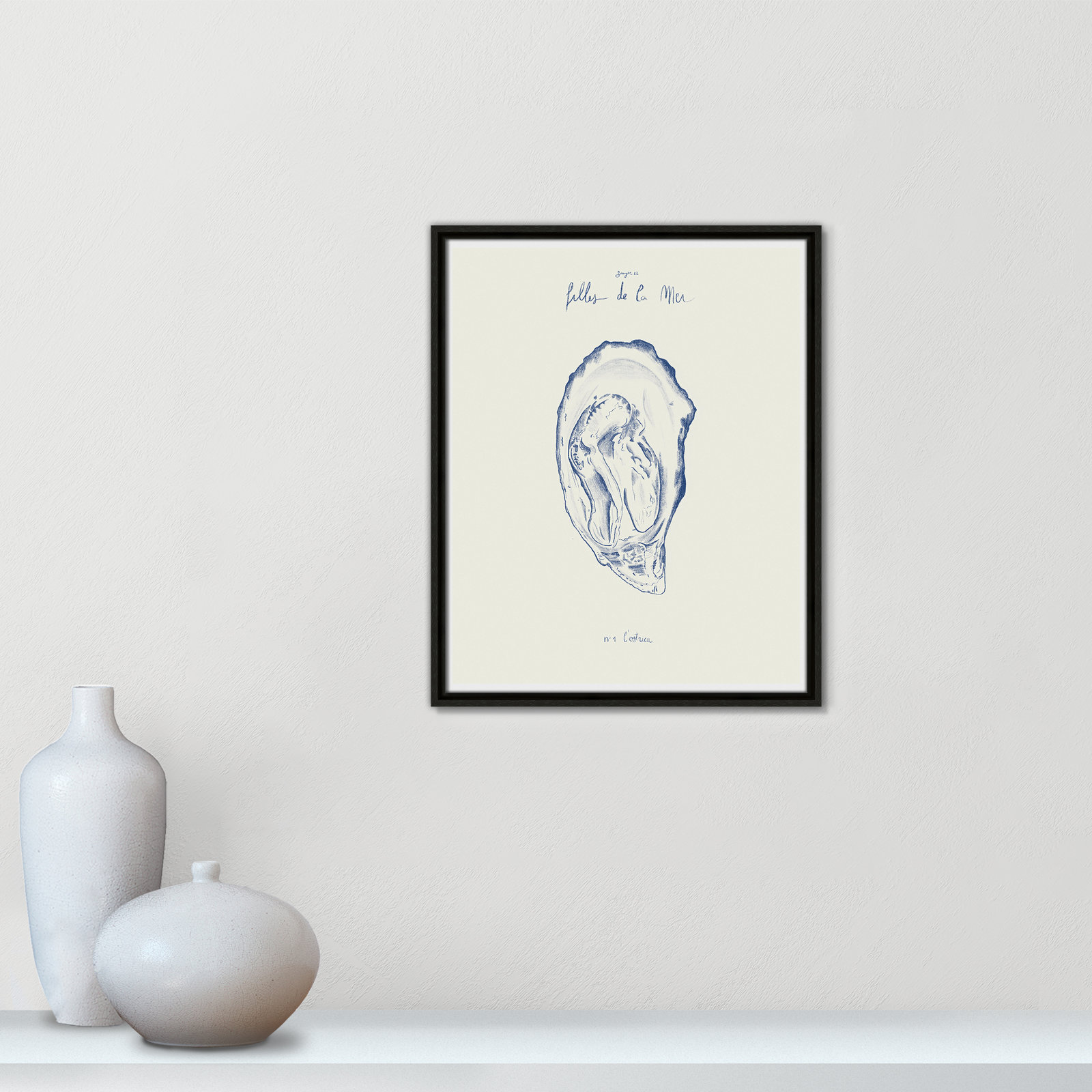 Filles de la mer I Print by Mora, 21.5" H x 17.5" W, Espresso Floater