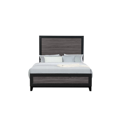 Soluto Grey And Black Queen Bed