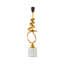 Babli 76.5cm Marble Table Lamp with Metal Base for Bedroom Furniture, Bedside Buffet Lamp with Linen Shade